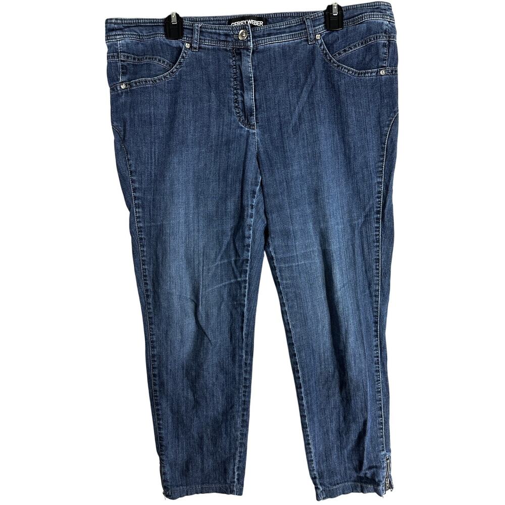 Gerry Weber Jeans Womens Size 16 Blue Slim Style Mid Rise Cotton Blend